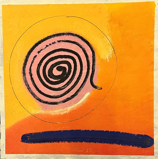 Walter Fusi : Senza titolo  (1989)  - Tempera e olio su cartoncino - Asta Asta di Arte Moderna e Contemporanea - Fabiani Arte