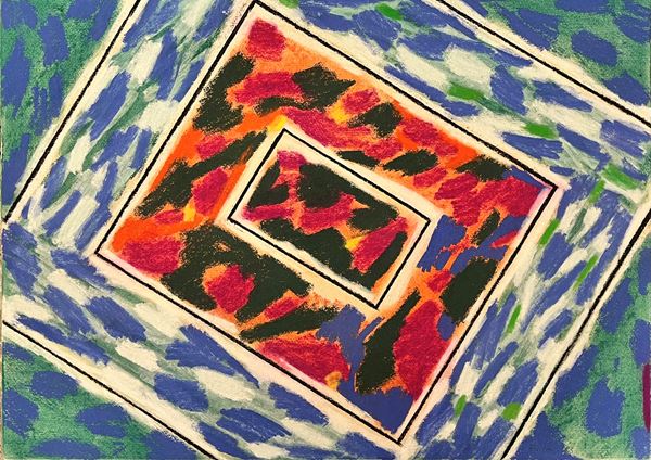 Walter Fusi : Senza titolo  (1983)  - Tempera e pastelli su cartoncino - Asta Asta di Arte Moderna e Contemporanea - Fabiani Arte