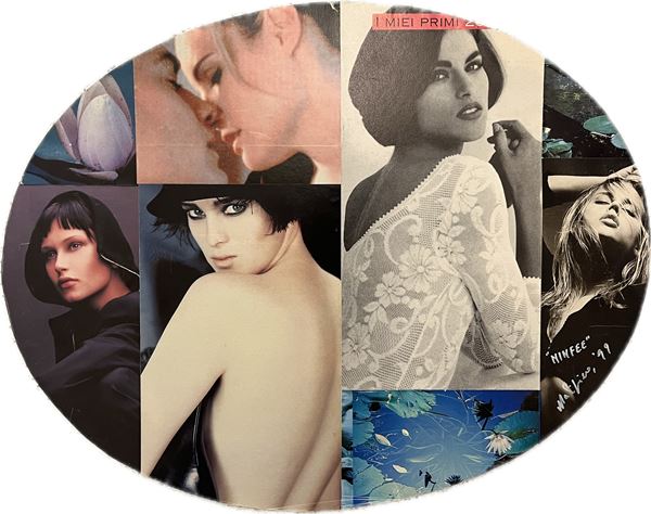 Malipiero : Ninfee  (1999)  - Collage su cartoncino ovale - Asta Asta di Arte Moderna e Contemporanea - Fabiani Arte