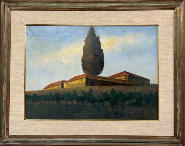 Nino Tirinnanzi : Paesaggio toscano  (1966)  - Olio su tela - Asta Asta di Arte Moderna e Contemporanea - Fabiani Arte