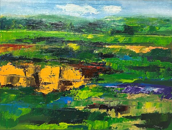 Mauro Capitani : Le balze dall'alto Valdarno  (2015)  - Olio su tela - Asta Asta di Arte Moderna e Contemporanea - Fabiani Arte