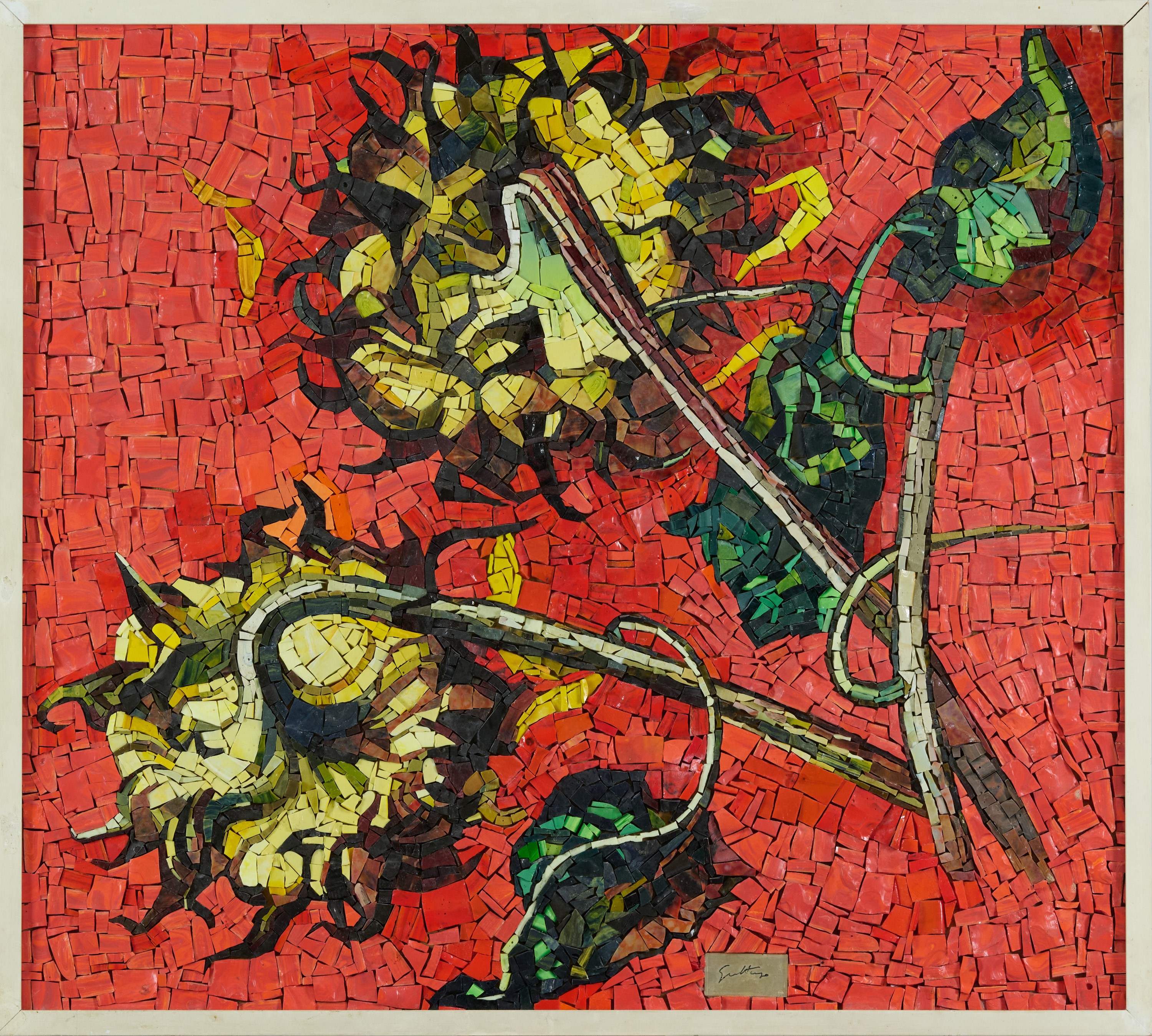 Renato Guttuso - Girasoli, mosaico su tavola