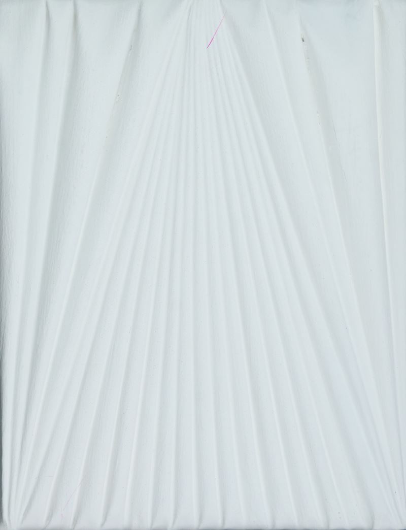 Umberto Mariani - La forma celata - Bianco, acrilico su piombo (2014)