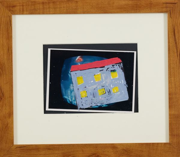 Mario Schifano : Senza titolo  (1990 - 1997)  - Tecnica mista su fotografia - Asta Asta di Arte Moderna e Contemporanea - dipinti, disegni e multipli - Fabiani Arte