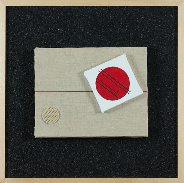 Silvia Percussi : Ops  - Acrilico, collage di cartone e collage di tela su tela grezza applicata su tela preparata con glitte - Asta Asta di Arte Moderna e Contemporanea - dipinti, disegni e multipli - Fabiani Arte