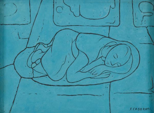 Felice Casorati - Figura accovacciata