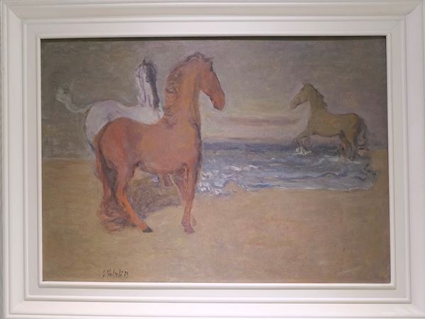 Giuseppe Manfredi - Cavalli sulla spiaggia