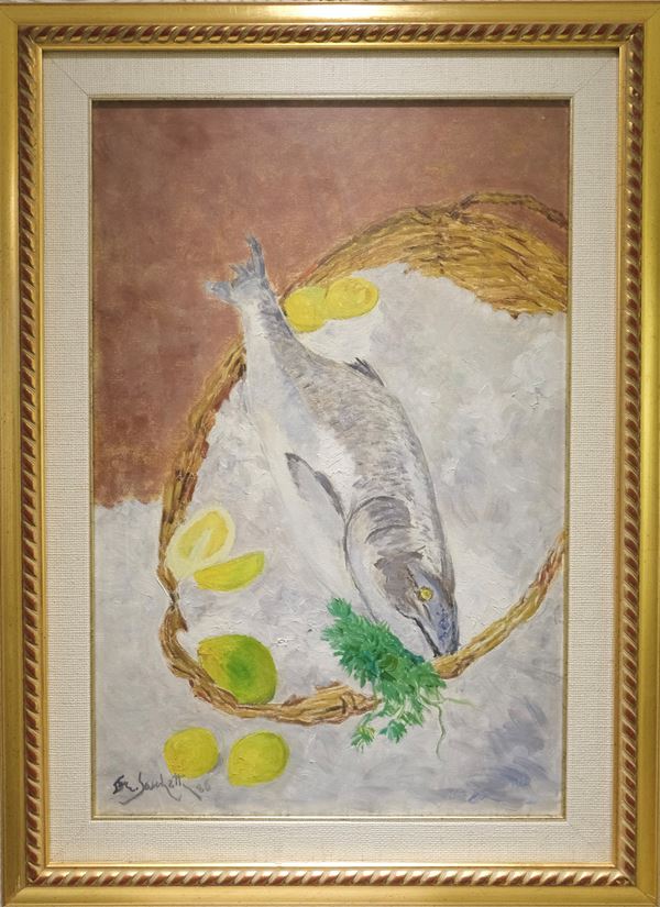 Franco Sacchetti - Natura morta con pesce e limoni