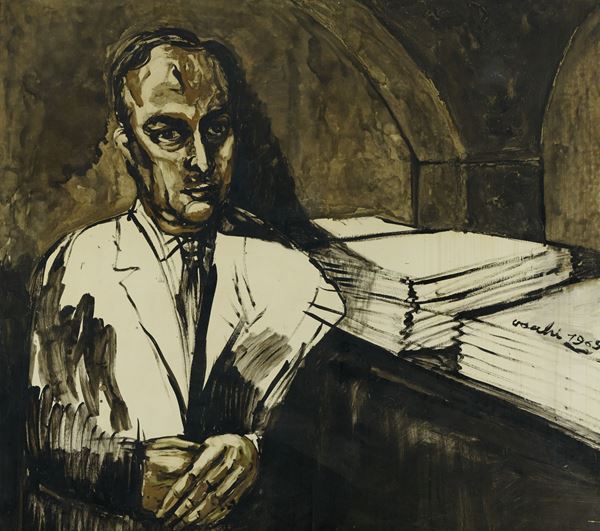 Sergio Vacchi - Ritratto di Piero Santi - La vita come una ragnatela