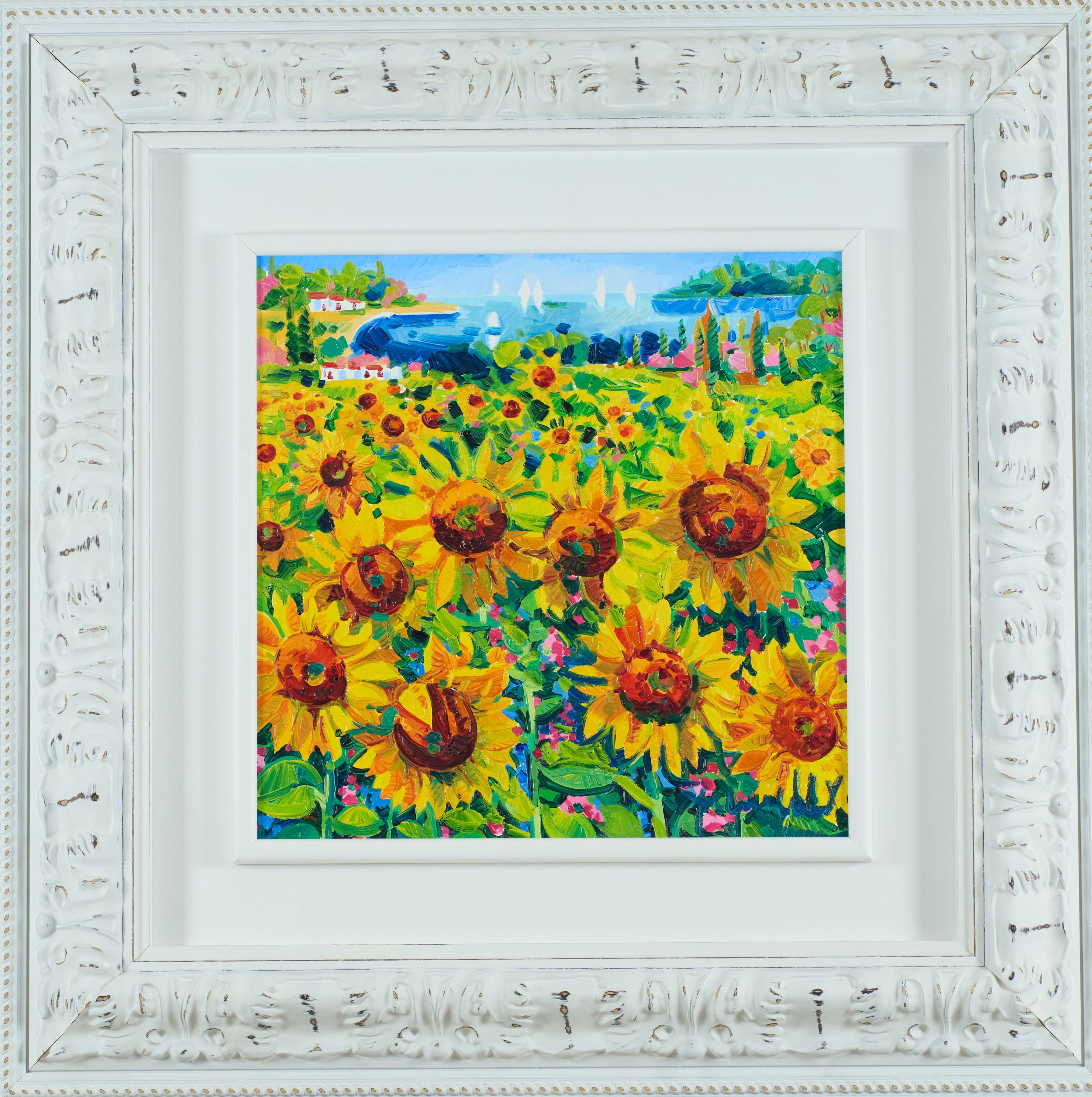 Athos Faccincani - Girasoli e luce, olio su tela