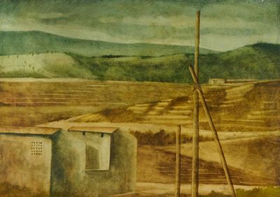 Paesaggio, olio su tavola, 1977