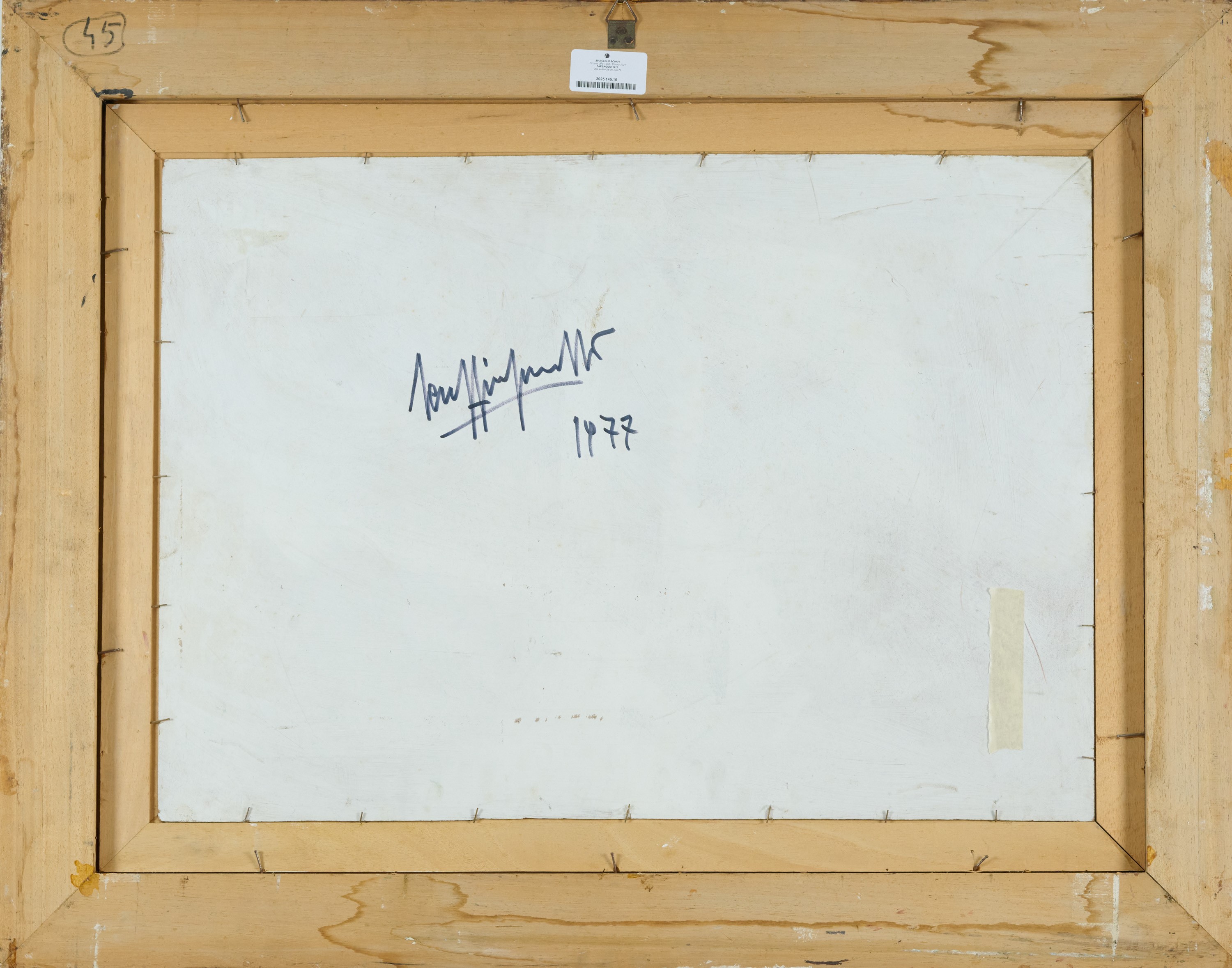 Marcello Scuffi - Paesaggio, olio su tavola, 1977
