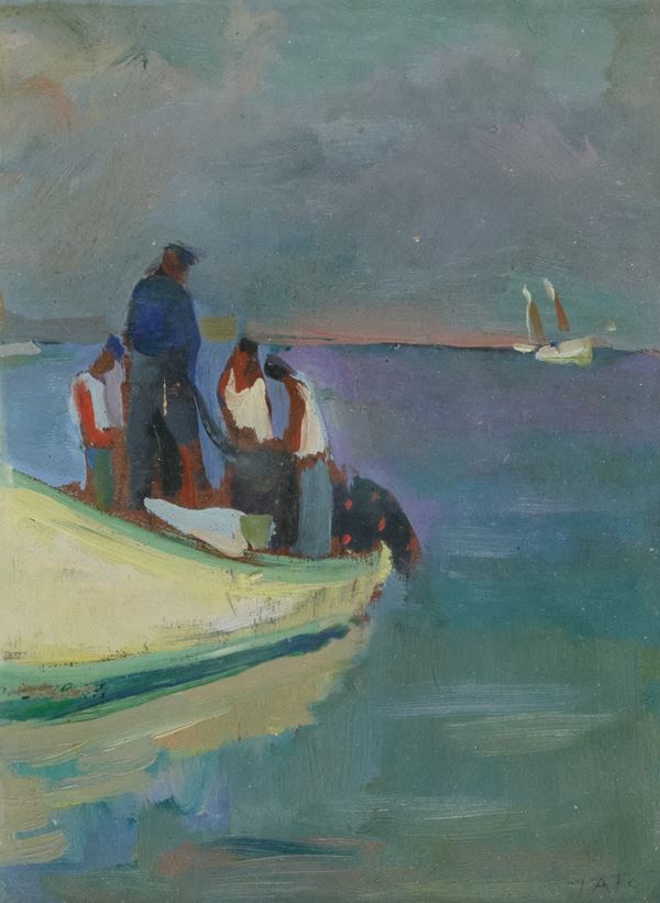 Tato (Sansone Guglielmo) - Marina con pescatori