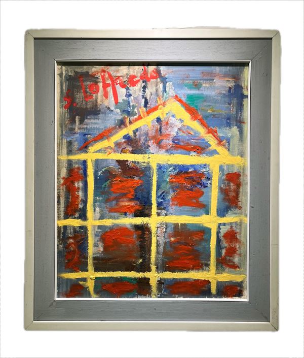 Silvio Loffredo : Battistero  - Olio su cartone telato - Asta Asta di Arte Moderna e Contemporanea - dipinti, disegni e multipli - Fabiani Arte