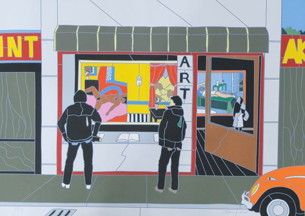 Ugo Nespolo : Vetrina  - Serigrafia su cartoncino - Asta Asta di Arte Moderna e Contemporanea - dipinti, disegni e multipli - Fabiani Arte