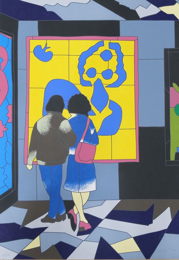 Ugo Nespolo - Coppia al museo