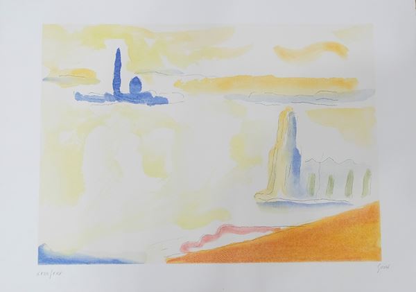 Virgilio Guidi : San Giorgio  - Serigrafia su carta - Asta Asta di Arte Moderna e Contemporanea - dipinti, disegni e multipli - Fabiani Arte