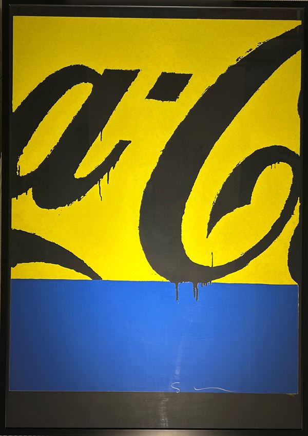 Mario Schifano : Coca-cola  - Serigrafia su carta - Asta Asta di Arte Moderna e Contemporanea - dipinti, disegni e multipli - Fabiani Arte