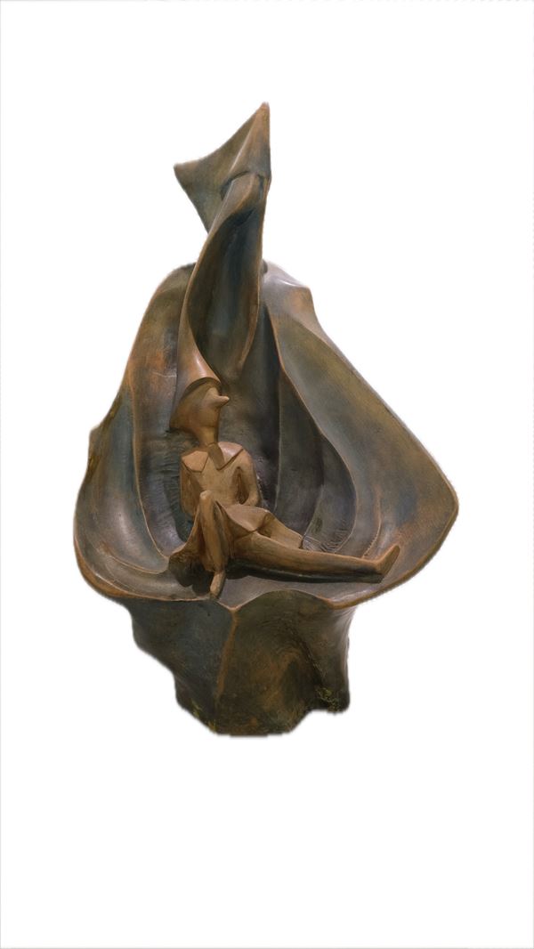 Anonimo : Pinocchio e la fatina  - Scultura in gesso dipinto - Asta Asta di Arte Moderna e Contemporanea - dipinti, disegni e multipli - Fabiani Arte