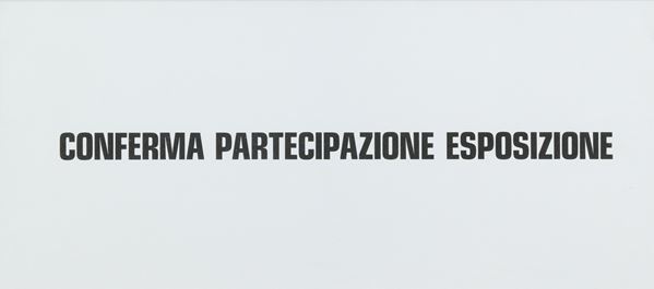 Emilio Prini - Conferma partecipazione esposizione