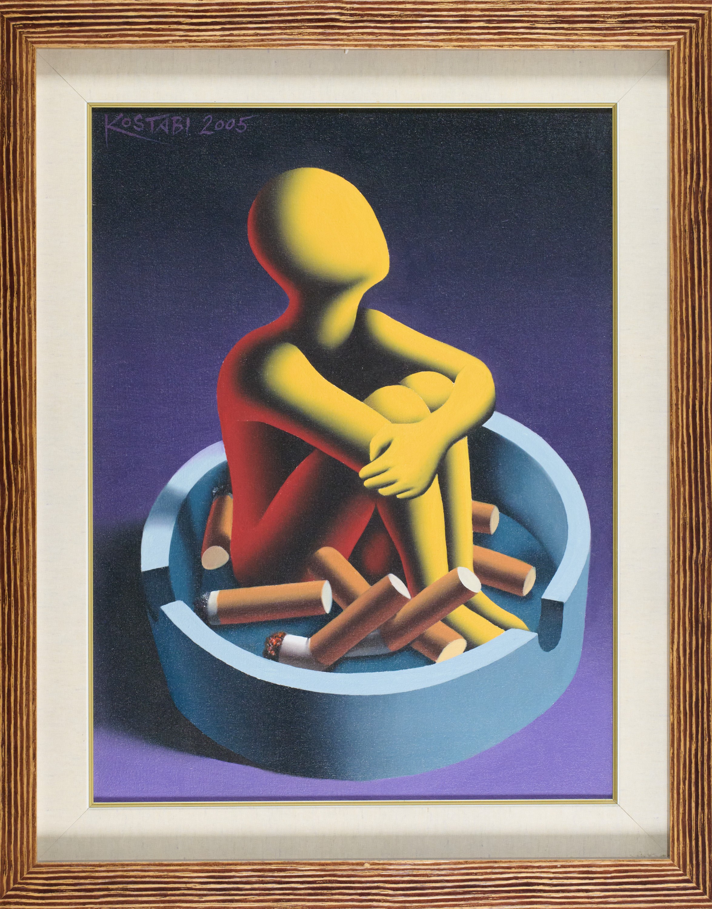 Mark Kostabi - Butt Boy, olio su tela