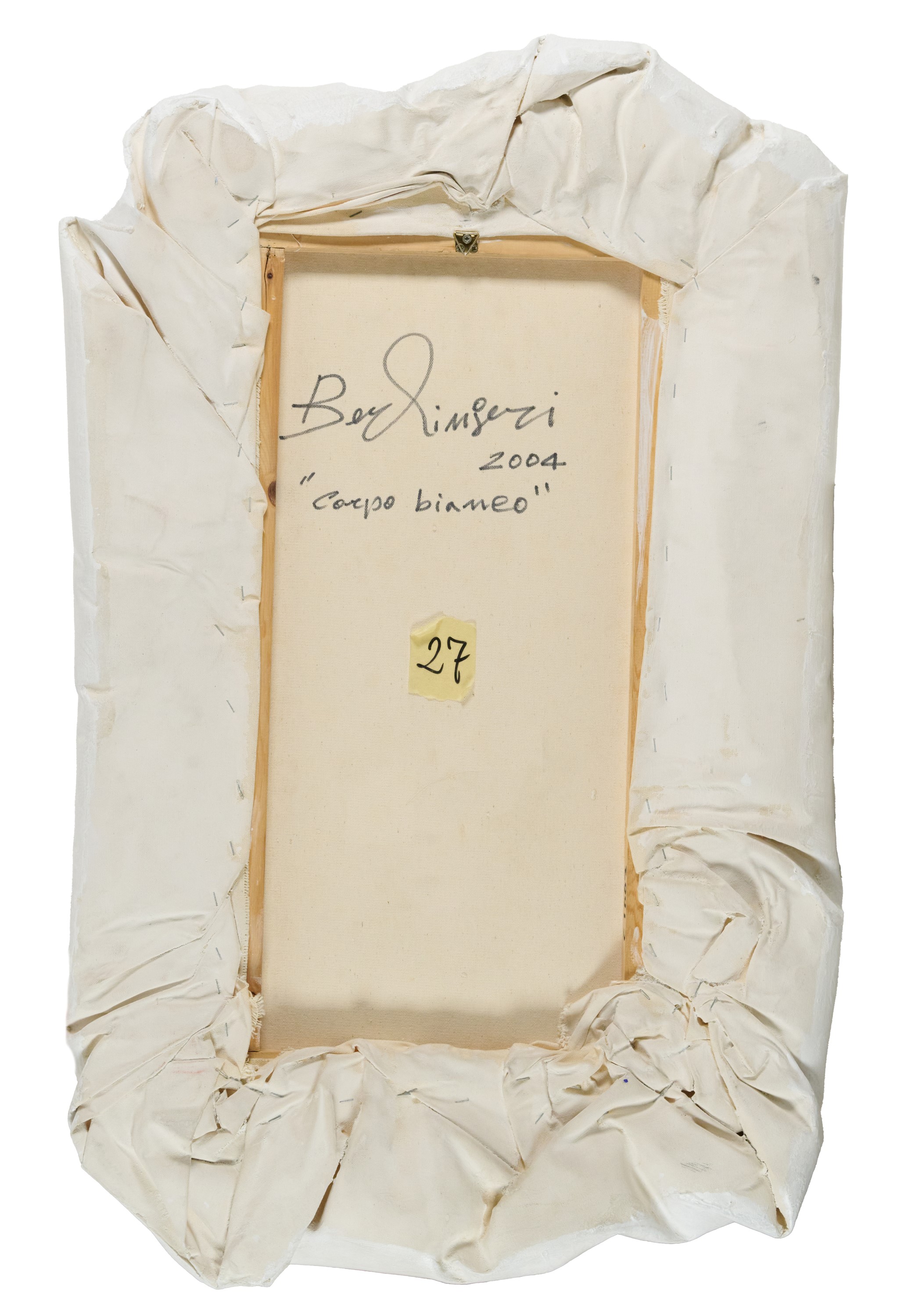Cesare Berlingeri - Corpo bianco (tecnica mista su tela piegata), 2004