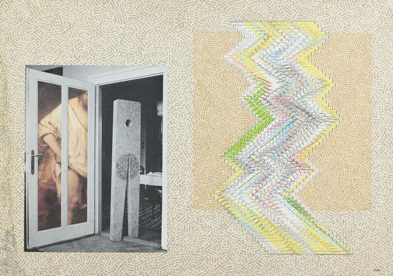 Jiri Kolar - Saskia v Metru, collage su tavola (1980)