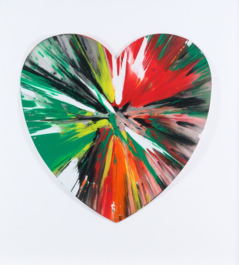 Heart spin painting