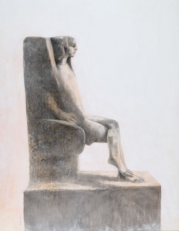 Giuliano Vangi - Studio per scultura di donna seduta