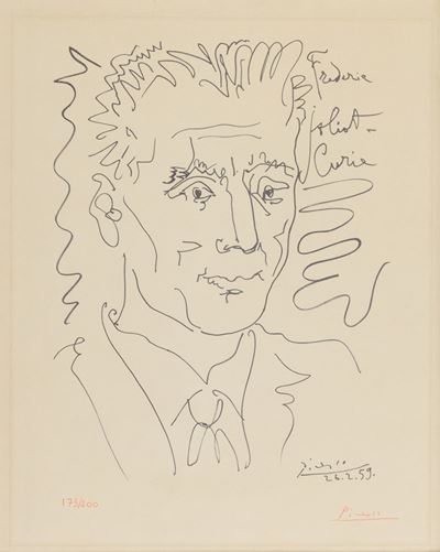 Ritratto di Frederic Joliot Curie, Litografia