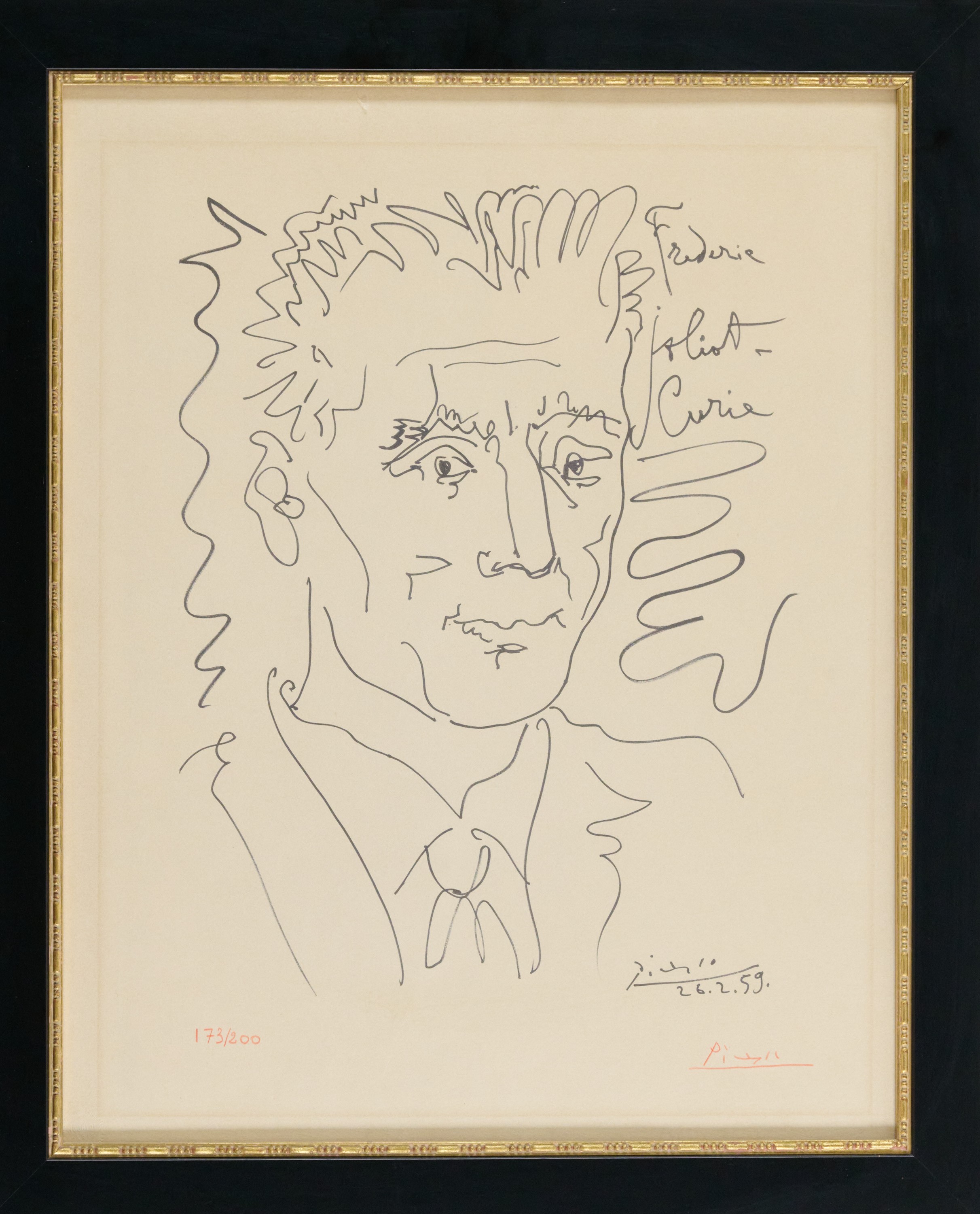 Pablo Picasso - Ritratto di Frederic Joliot Curie, Litografia