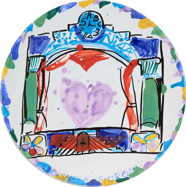 Giosetta Fioroni : Senza titolo  - Ceramica policroma - Asta Asta di Arte Moderna e Contemporanea - Fabiani Arte