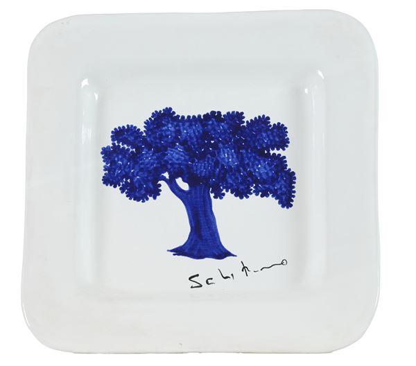 Mario Schifano : L'albero della vita  - Ceramica smaltata policroma - Asta Asta di Arte Moderna e Contemporanea - Fabiani Arte