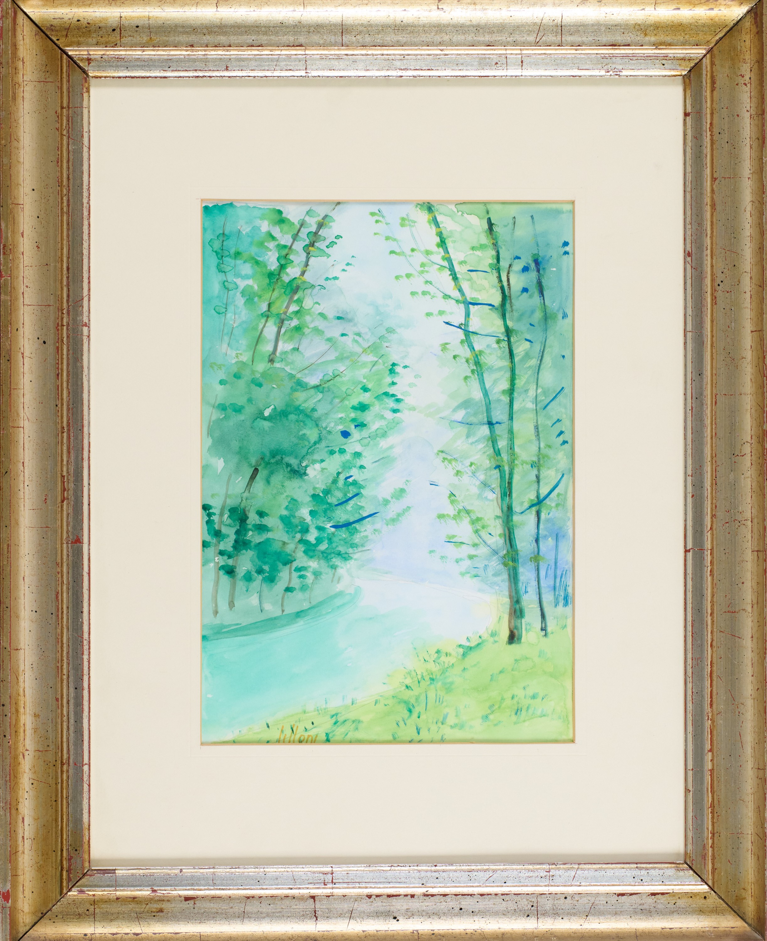 Umberto Lilloni - Paesaggio, tecnica mista su carta