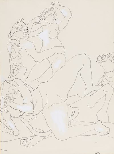Palagonia - Tecnica mista su carta, 1973