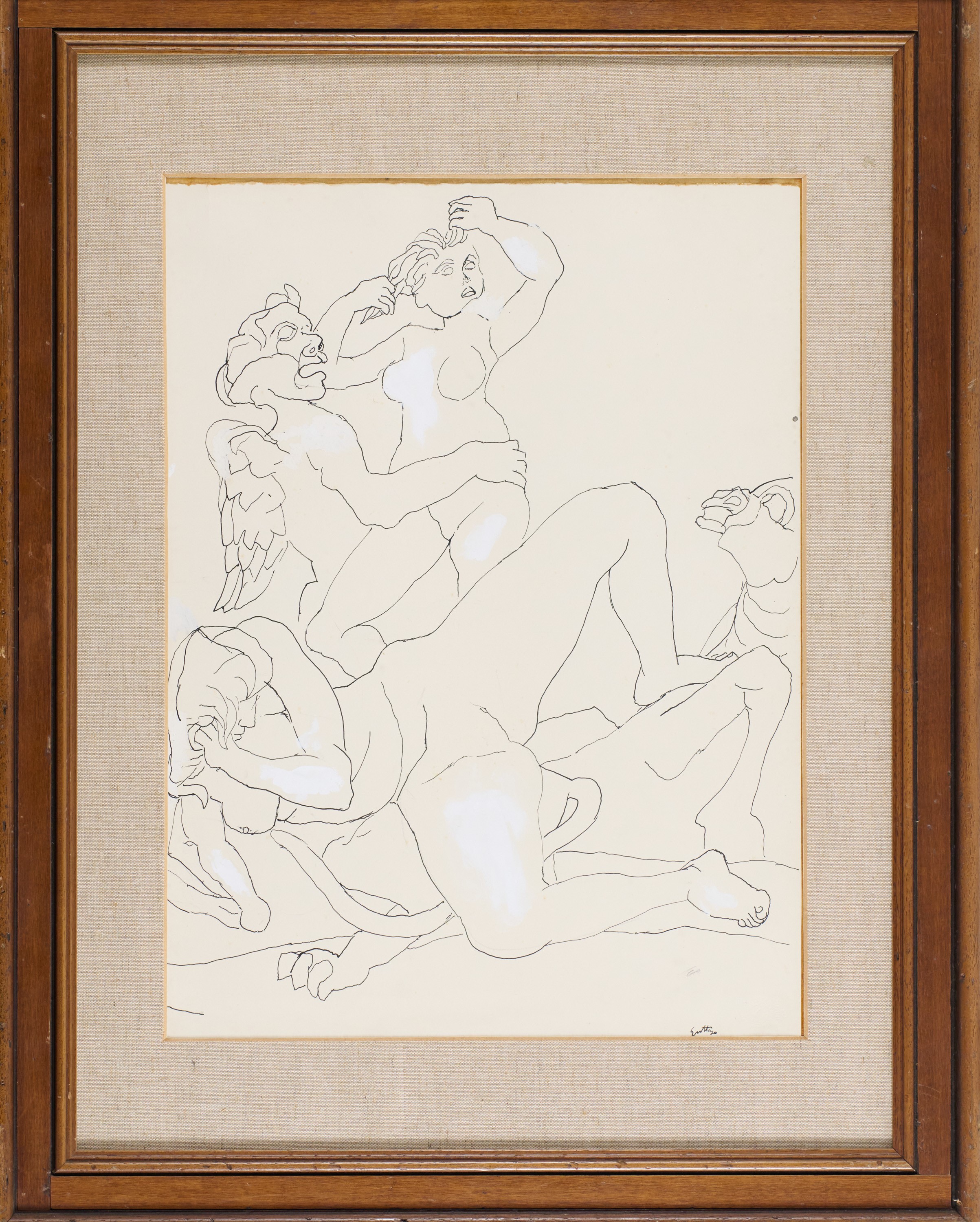 Renato Guttuso - Palagonia - Tecnica mista su carta, 1973