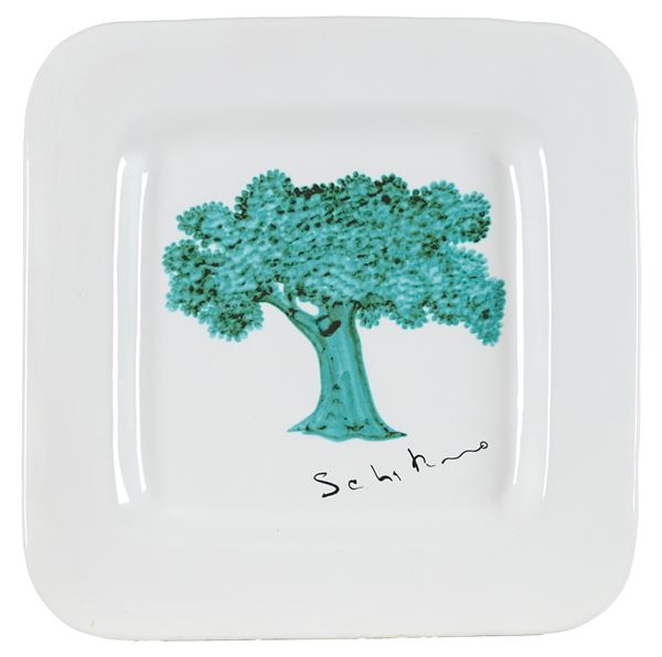 Mario Schifano : Senza titolo  - Ceramica smaltata - Asta Asta di Arte Moderna e Contemporanea - Fabiani Arte