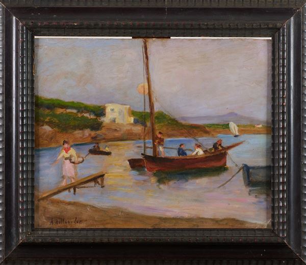 Alfonso Hollander - Marina con figure