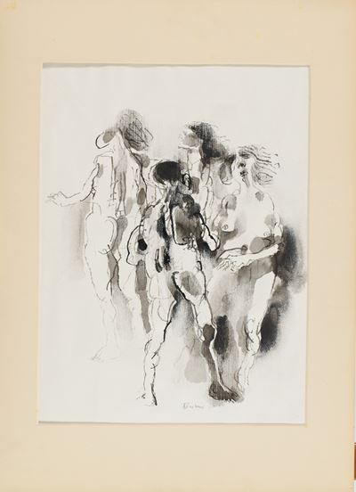 Figure - Acquerello su carta, 1965