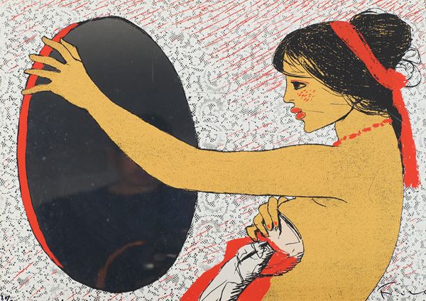 Salvatore Fiume - Odalisca allo specchio