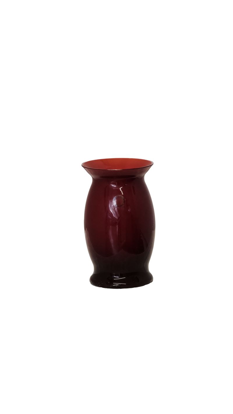 Alessandro Mendini - Vaso rosso in vetro soffiato opalino
