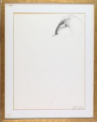 Figura femminile, china su cartoncino, 1974