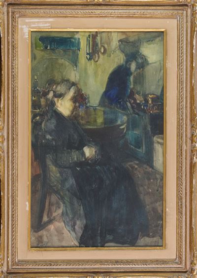 La Madre, olio diluito su carta