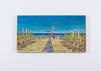 La torretta del bagnino, tempera su tavola