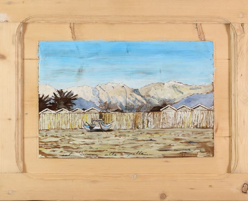 Massimo Lomi - Col mare alle spalle, tempera su tavola