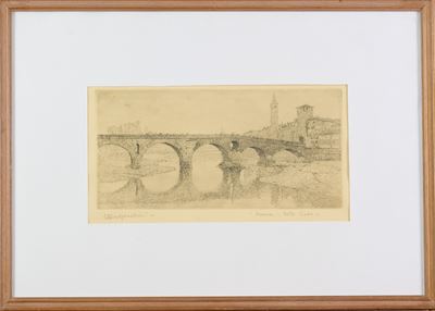 Verona - Ponte Pietra, acquaforte