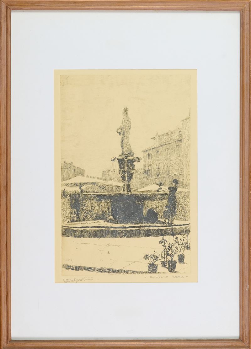 Ettore Beraldini - Madonna – acquaforte su carta