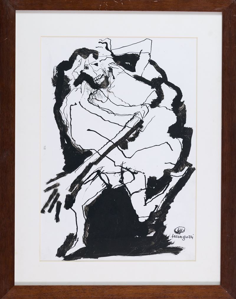 Luciano Minguzzi - Figure - china su cartoncino