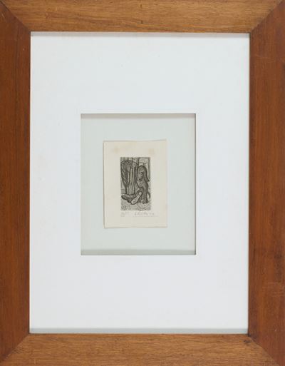 Cane nel negozio, acquaforte del 1959
