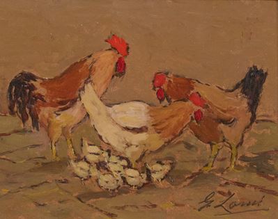 Pollaio - Olio su faesite